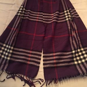 Purple plaid scarf